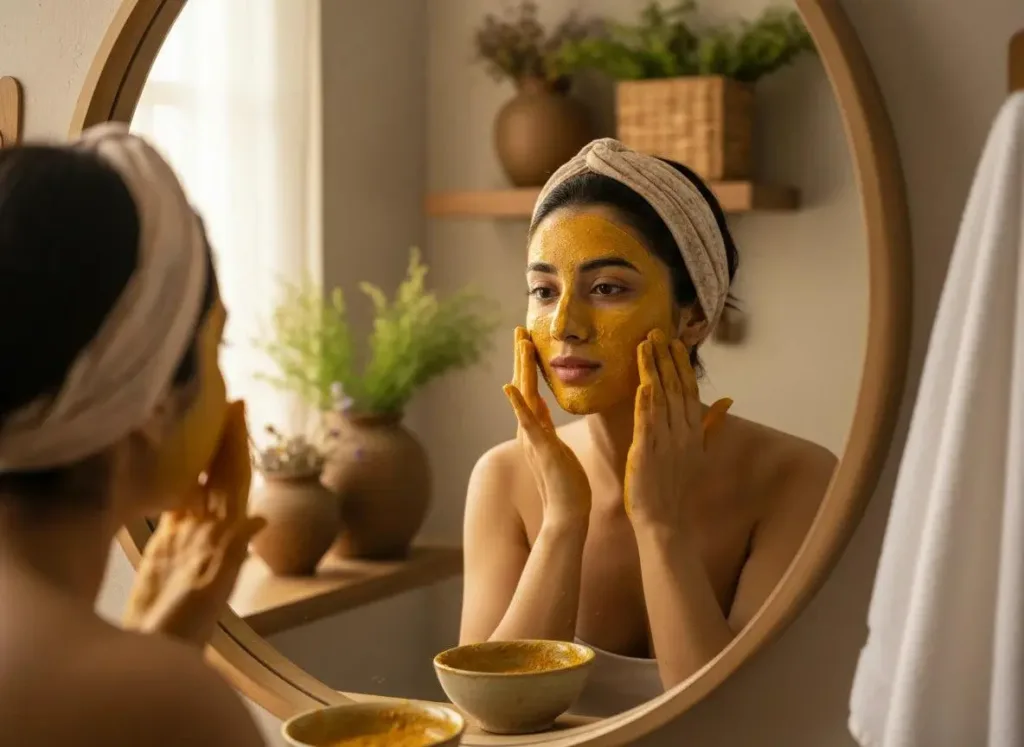 Pre bridal skincare routine with natural products